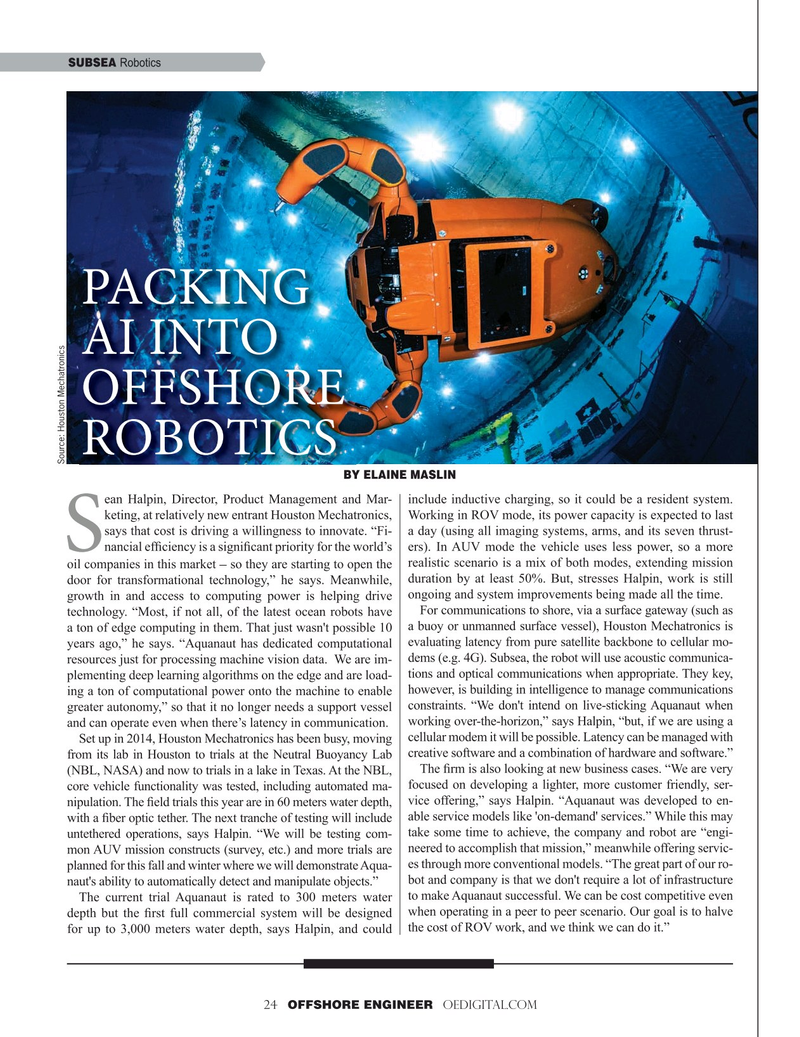 Offshore Engineer Magazine, page 24,  Sep 2019