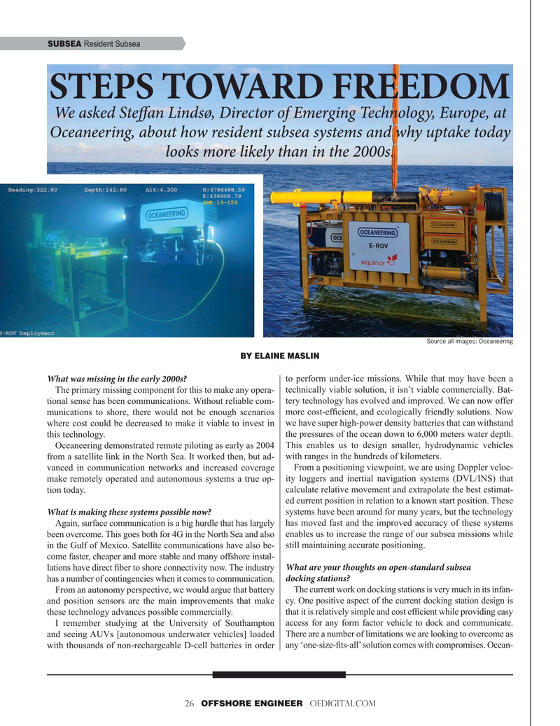 Offshore Engineer Magazine, page 26,  Sep 2019