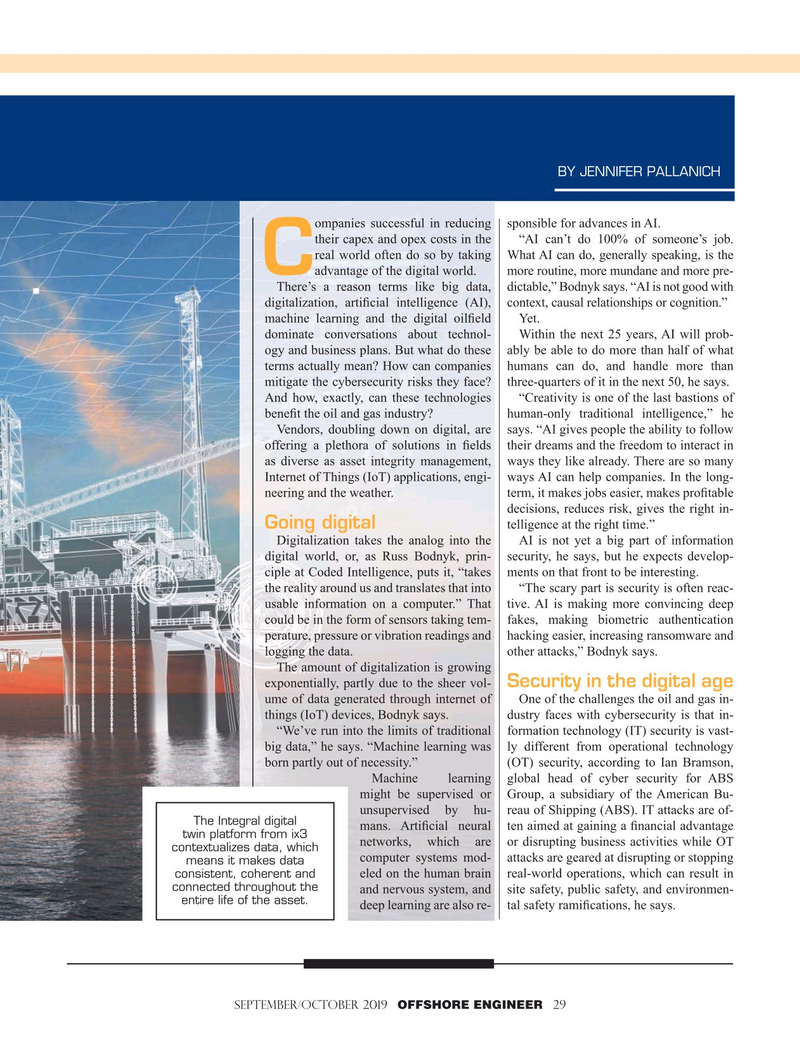 Offshore Engineer Magazine, page 29,  Sep 2019