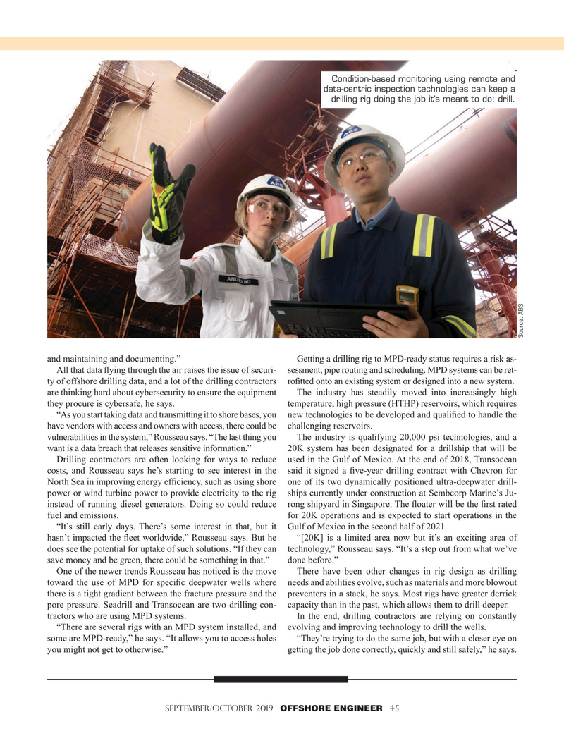 Offshore Engineer Magazine, page 45,  Sep 2019