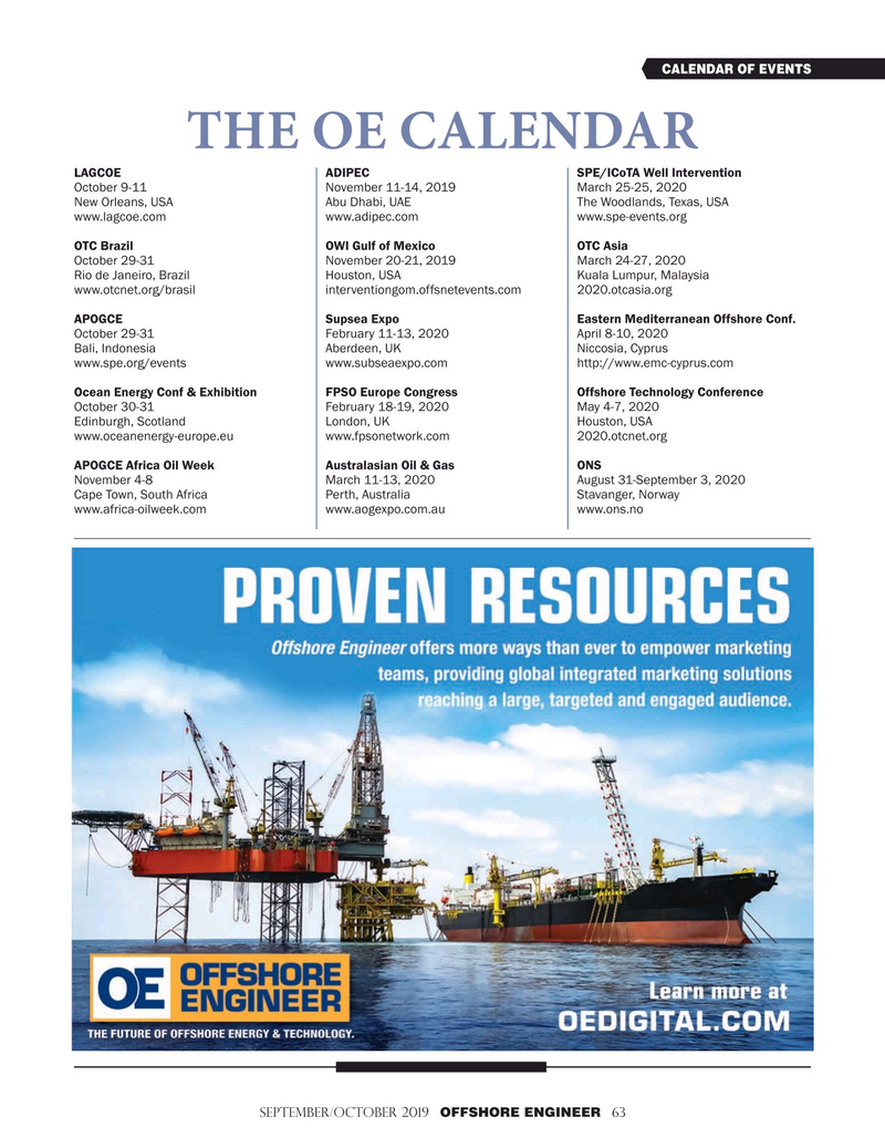 Offshore Engineer Magazine, page 63,  Sep 2019