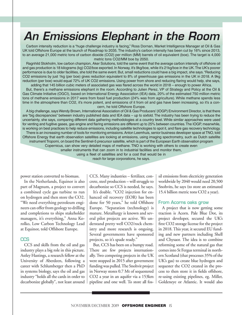 Offshore Engineer Magazine, page 15,  Nov 2019