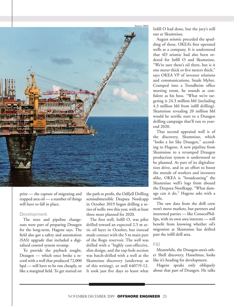 Offshore Engineer Magazine, page 23,  Nov 2019