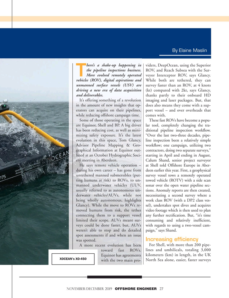 Offshore Engineer Magazine, page 27,  Nov 2019