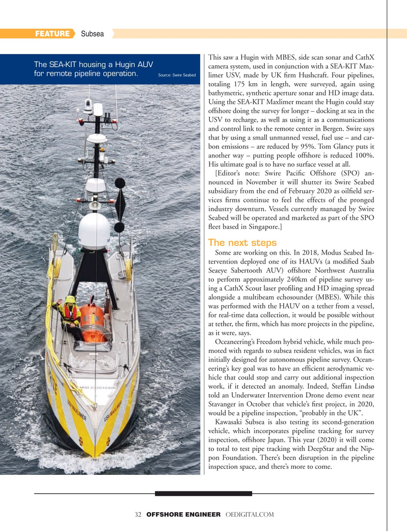 Offshore Engineer Magazine, page 32,  Nov 2019