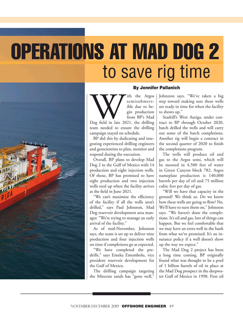 Offshore Engineer Magazine, page 49,  Nov 2019