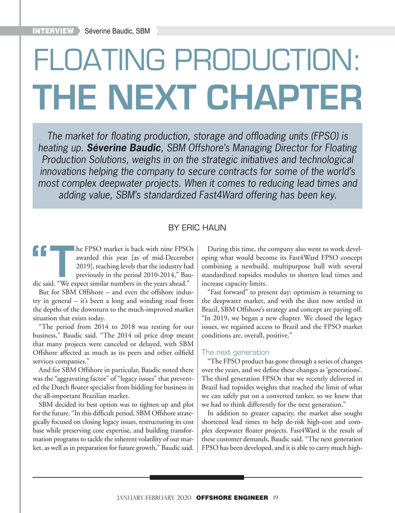 Offshore Engineer Magazine, page 19,  Jan 2020