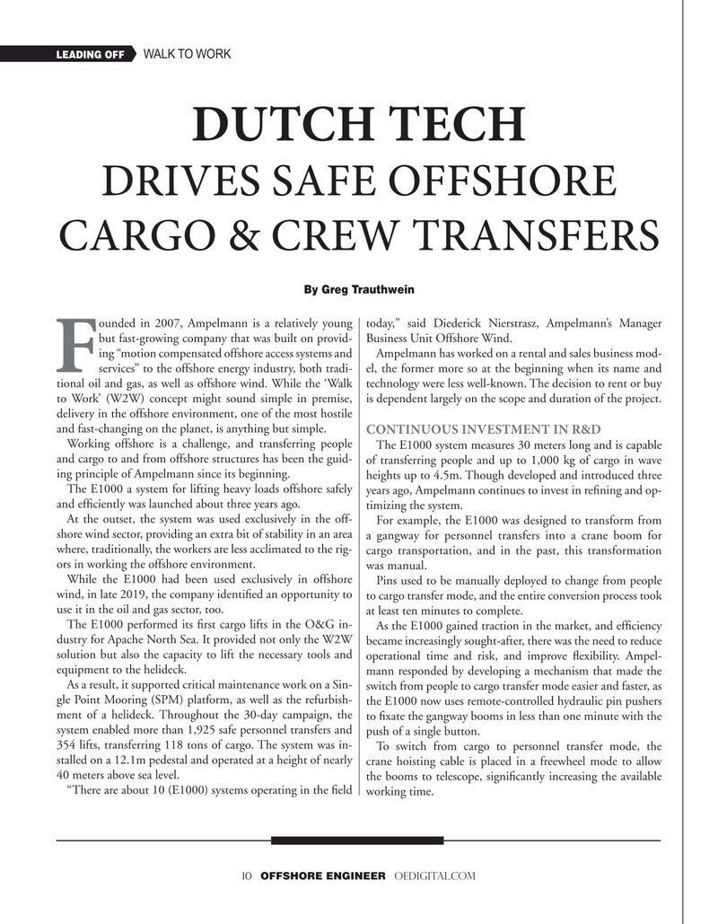 Offshore Engineer Magazine, page 10,  May 2020