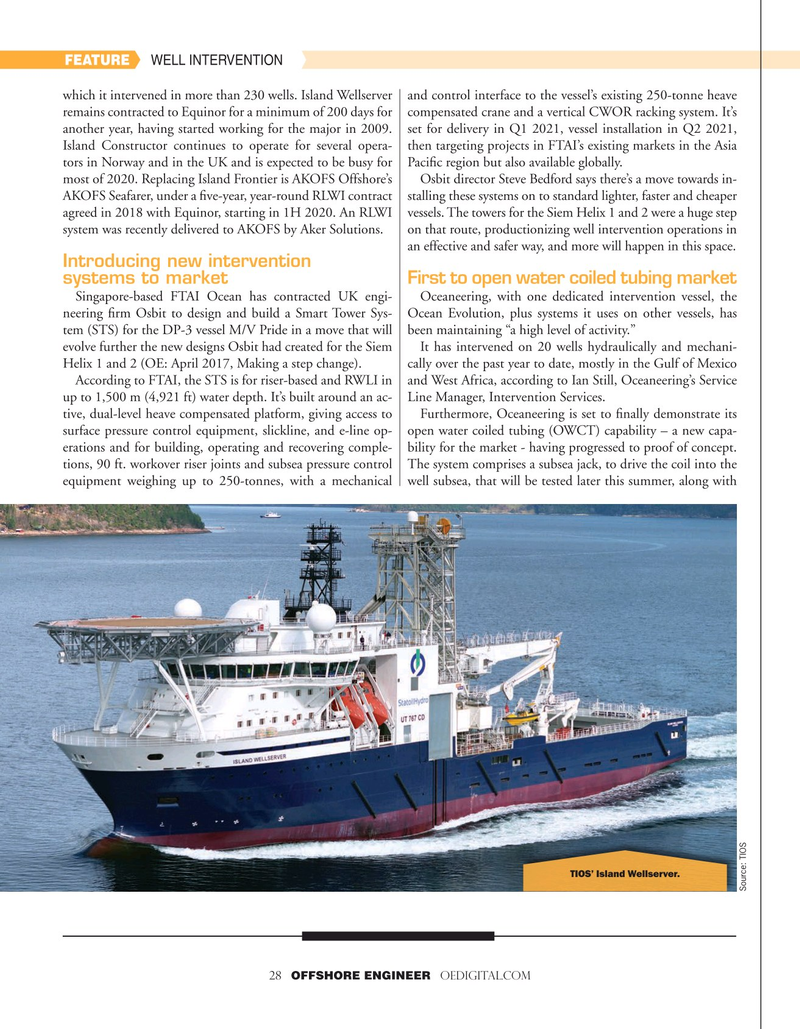 Offshore Engineer Magazine, page 28,  May 2020