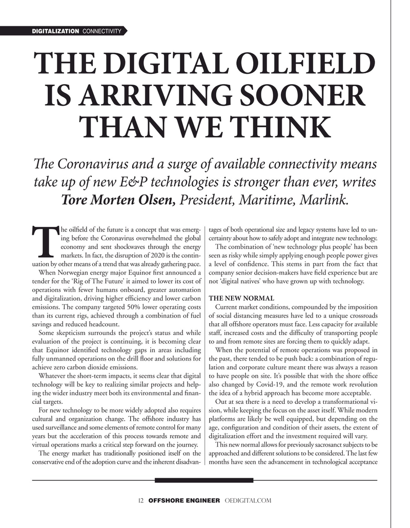 Offshore Engineer Magazine, page 12,  Nov 2020