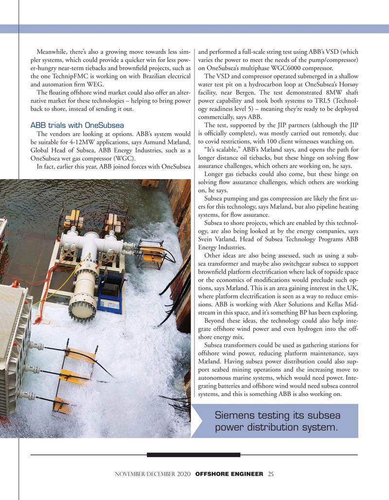 Offshore Engineer Magazine, page 25,  Nov 2020
