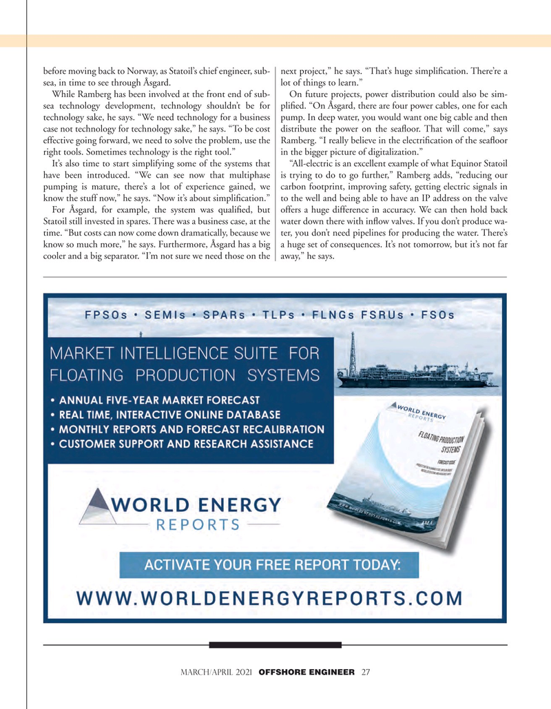 Offshore Engineer Magazine, page 27,  Mar 2021
