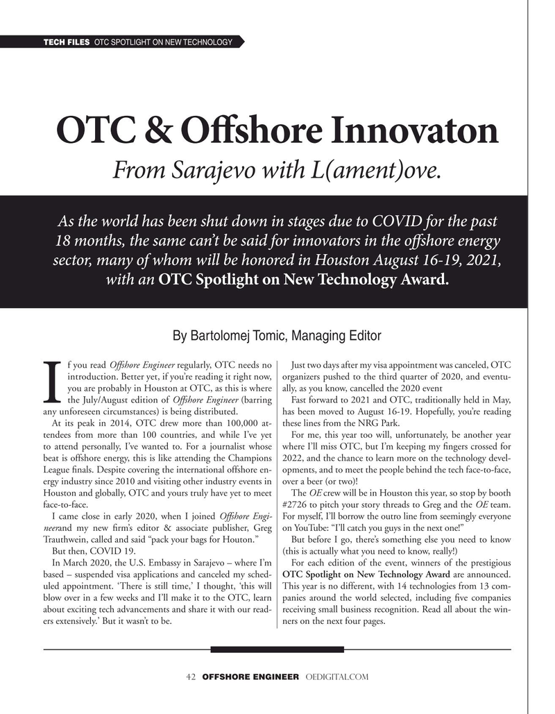 Offshore Engineer Magazine, page 42,  Jul 2021
