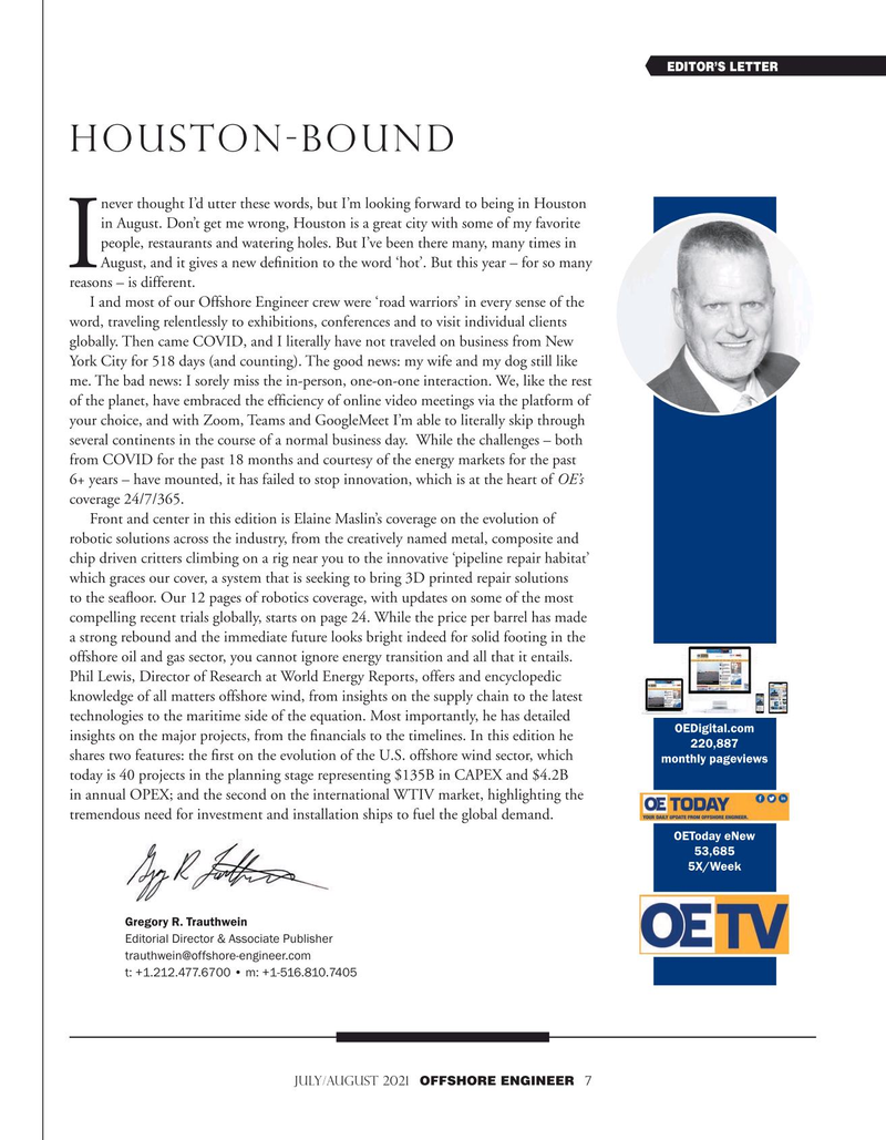 Offshore Engineer Magazine, page 7,  Jul 2021