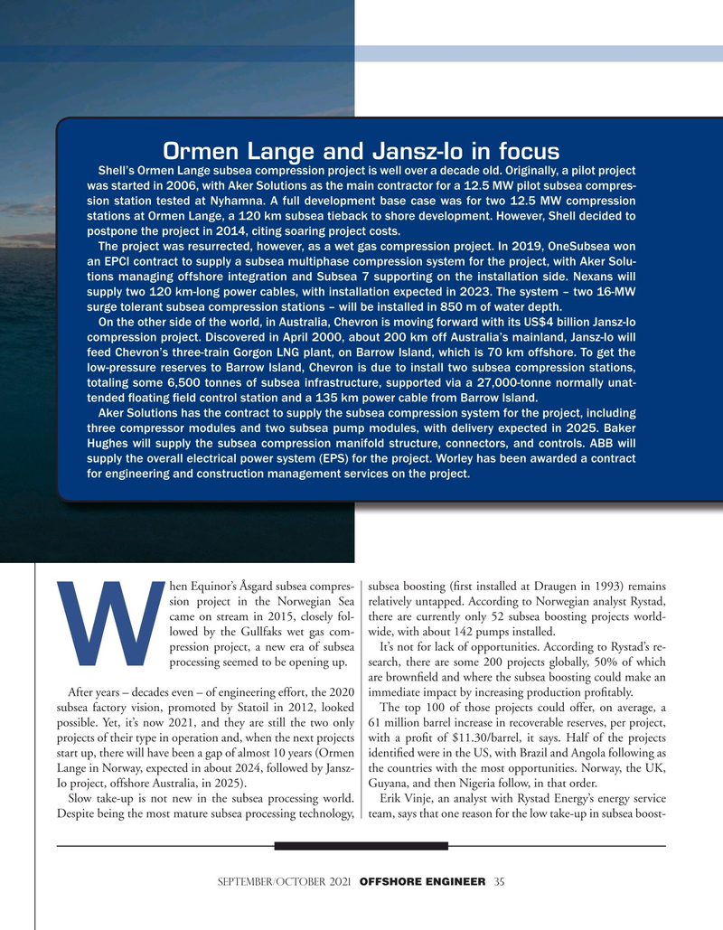 Offshore Engineer Magazine, page 35,  Sep 2021