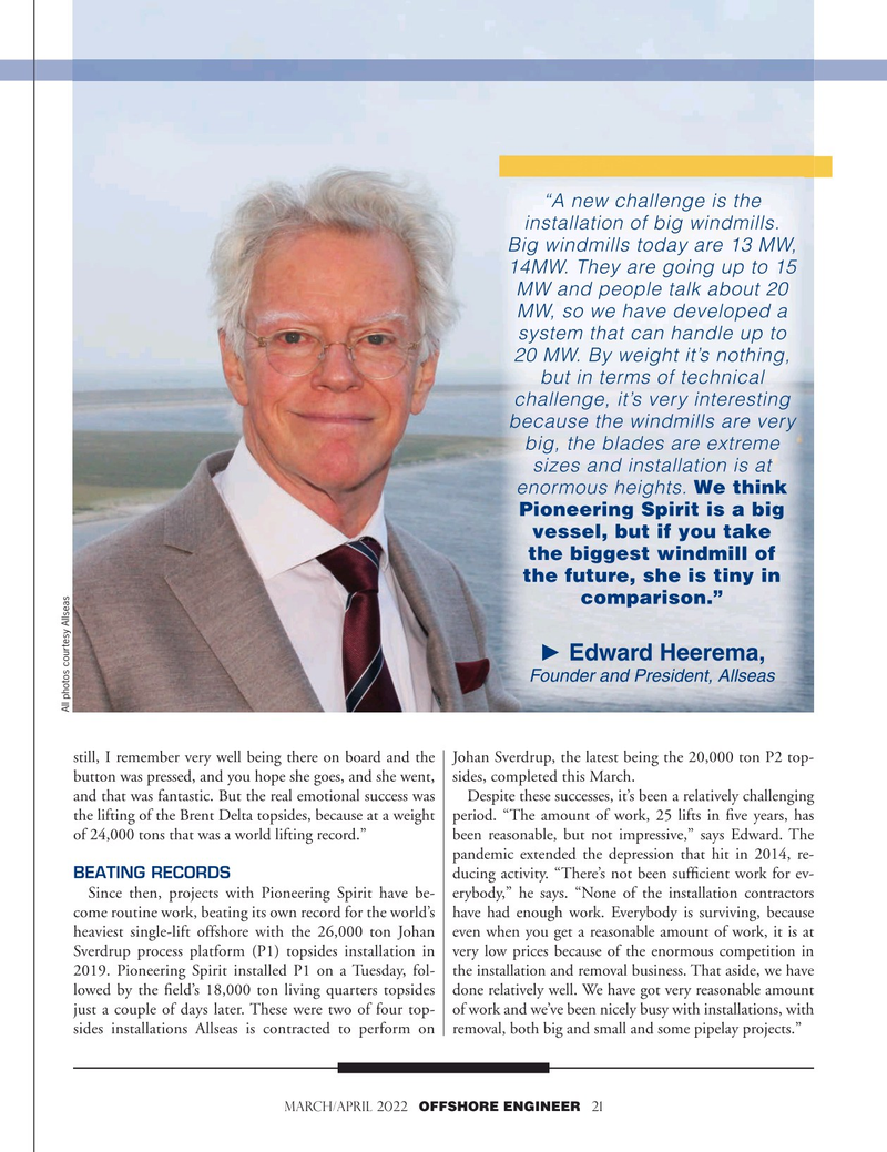 Offshore Engineer Magazine, page 21,  Mar 2022