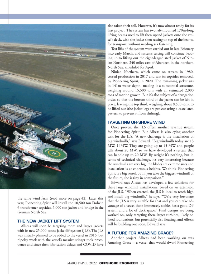 Offshore Engineer Magazine, page 23,  Mar 2022