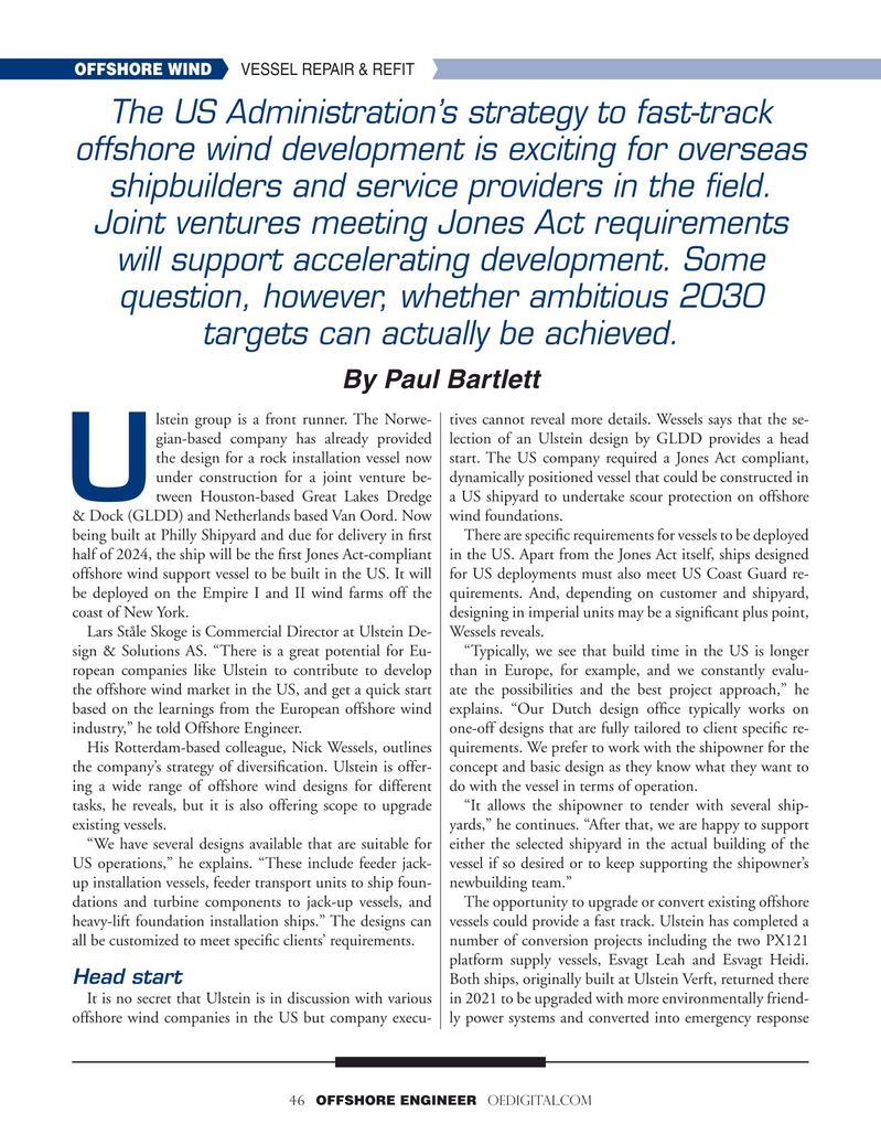 Offshore Engineer Magazine, page 46,  Jan 2023