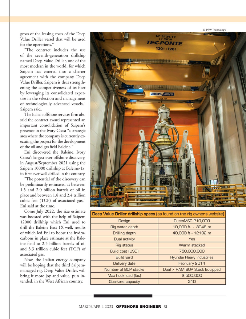 Offshore Engineer Magazine, page 51,  Mar 2023