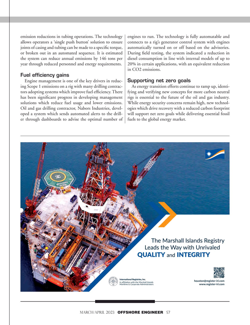 Offshore Engineer Magazine, page 57,  Mar 2023