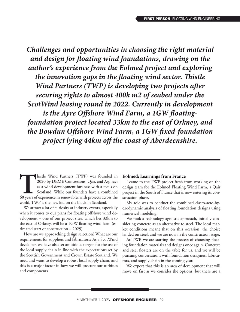 Offshore Engineer Magazine, page 59,  Mar 2023