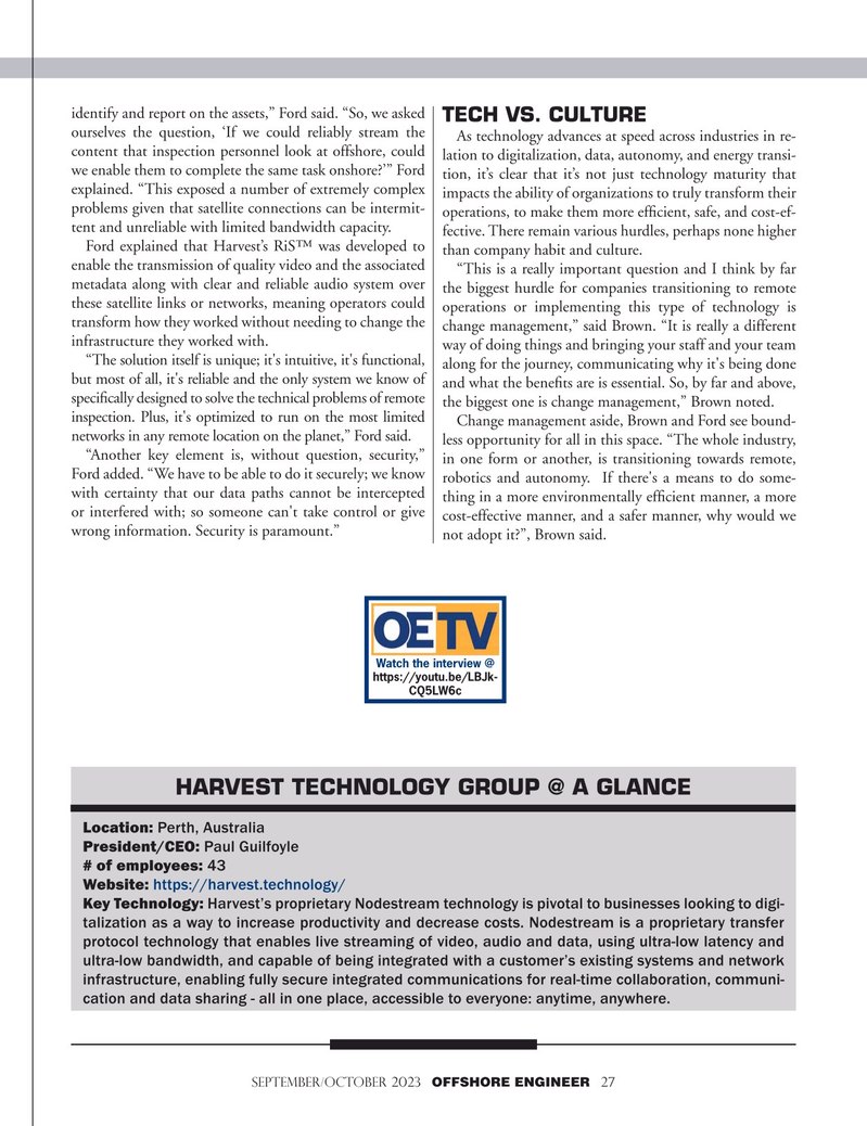 Offshore Engineer Magazine, page 26,  Sep 2023