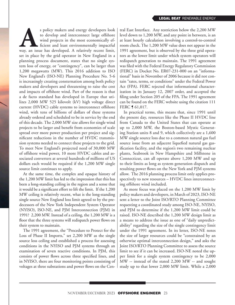 Offshore Engineer Magazine, page 23,  Nov 2023