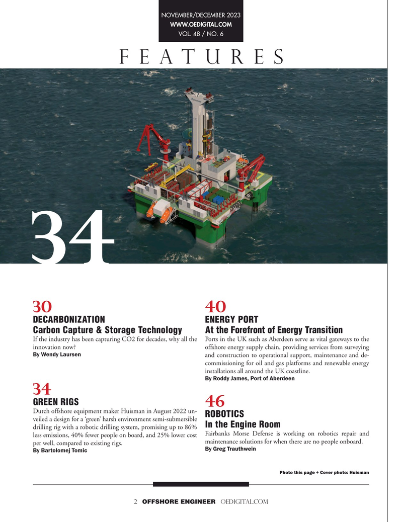 Offshore Engineer Magazine, page 2,  Nov 2023
