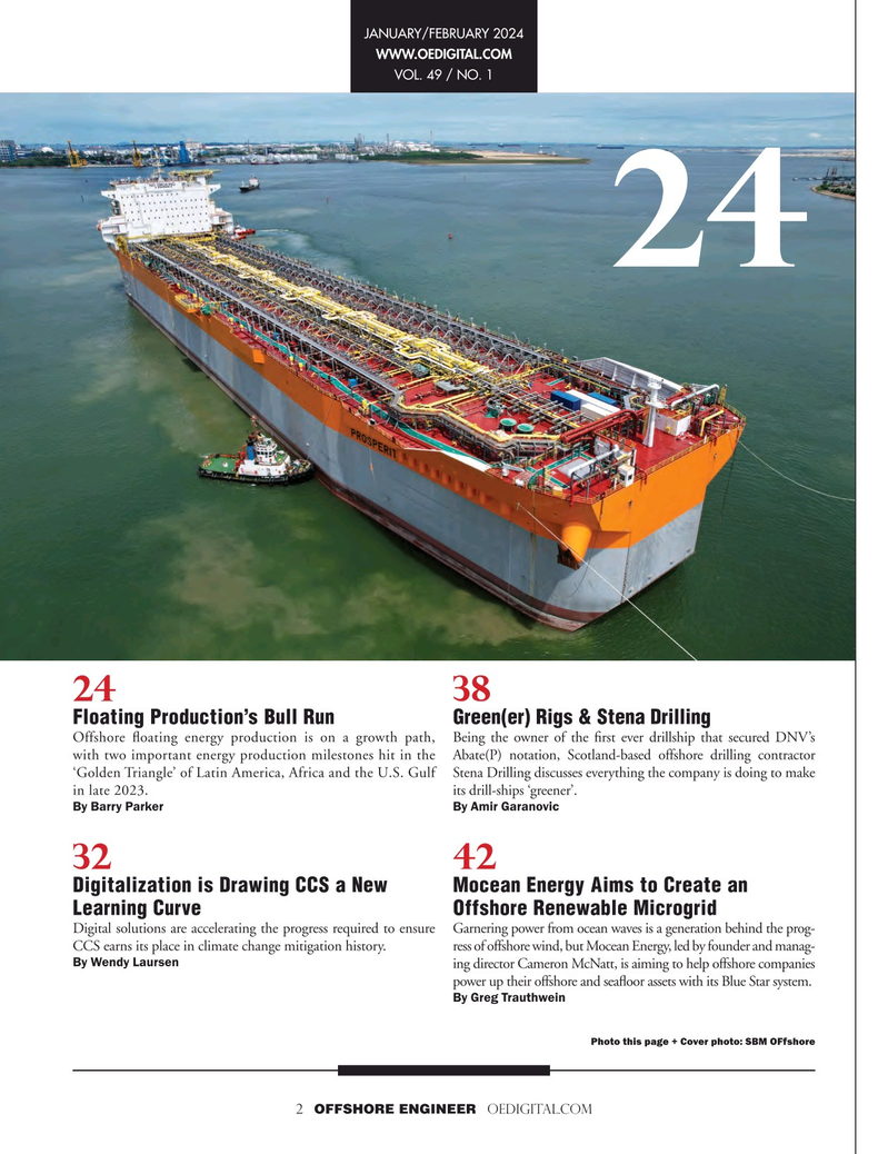 Offshore Engineer Magazine, page 2,  Jan 2024