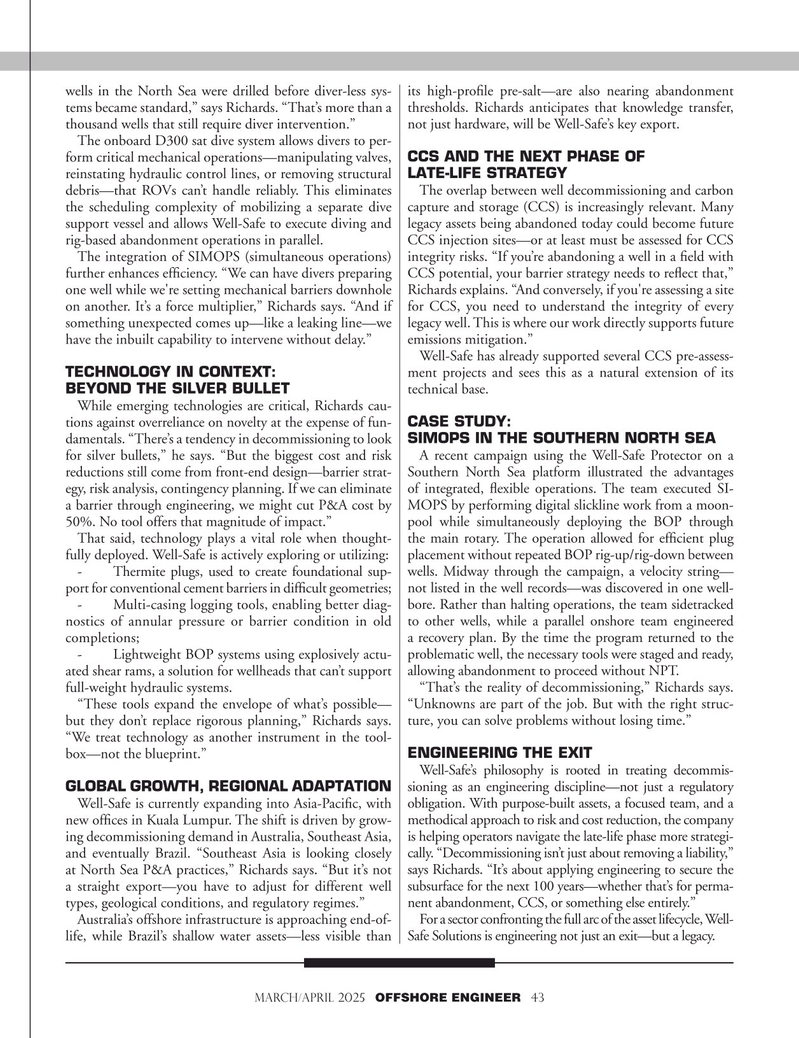 Offshore Engineer Magazine, page 43,  Mar 2025