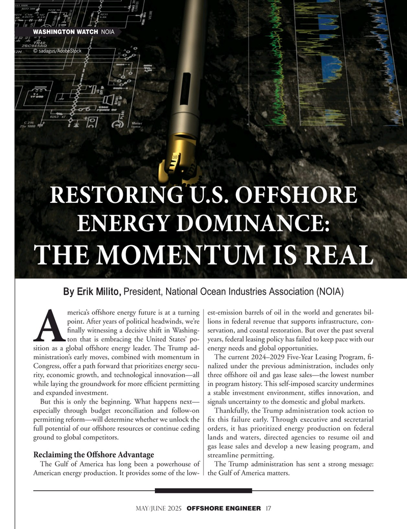 Offshore Engineer Magazine, page 17,  May 2025