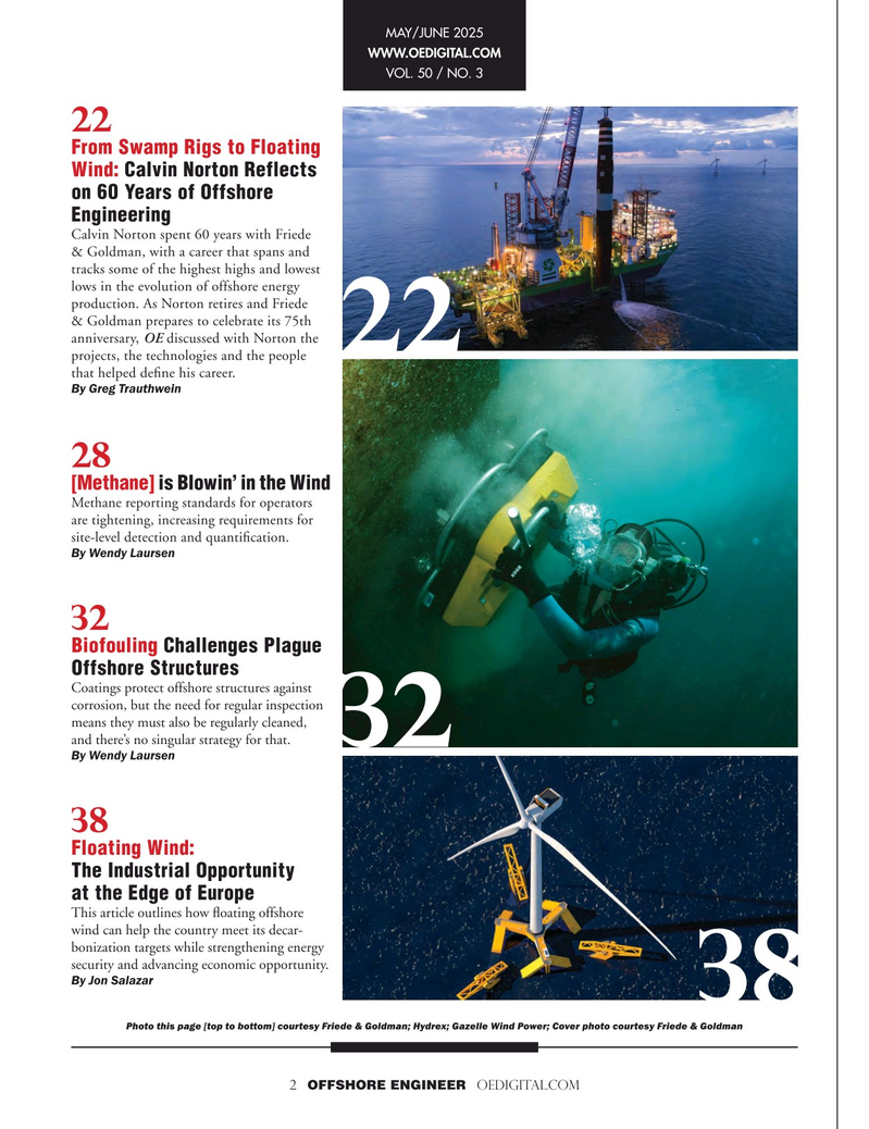 Offshore Engineer Magazine, page 2,  May 2025