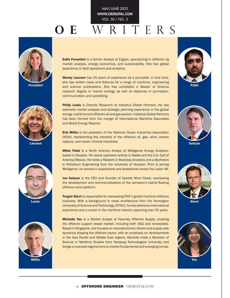 Offshore Engineer Magazine, page 6,  May 2025