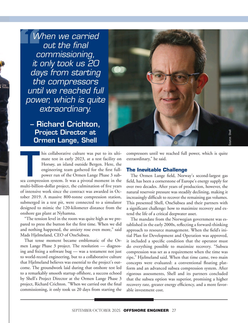 Offshore Engineer Magazine, page 27,  Sep 2025