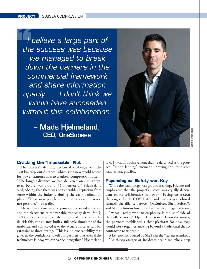 Offshore Engineer Magazine, page 28,  Sep 2025