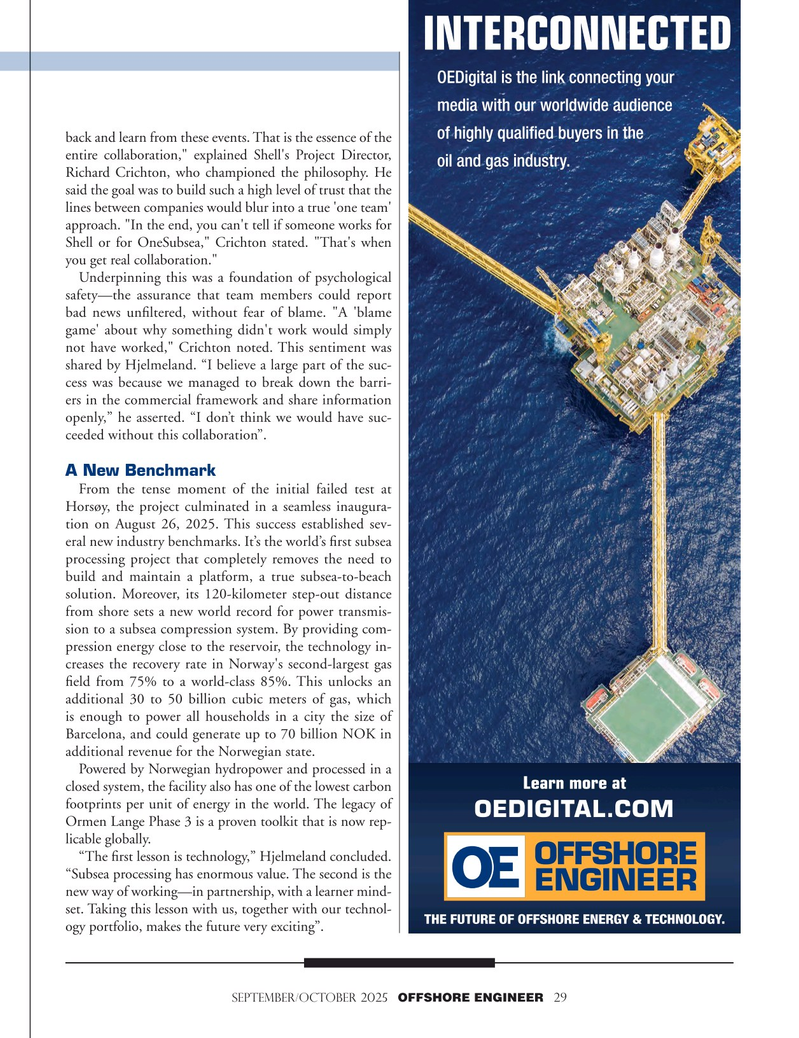 Offshore Engineer Magazine, page 29,  Sep 2025