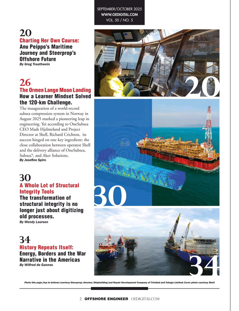 Offshore Engineer Magazine, page 2,  Sep 2025