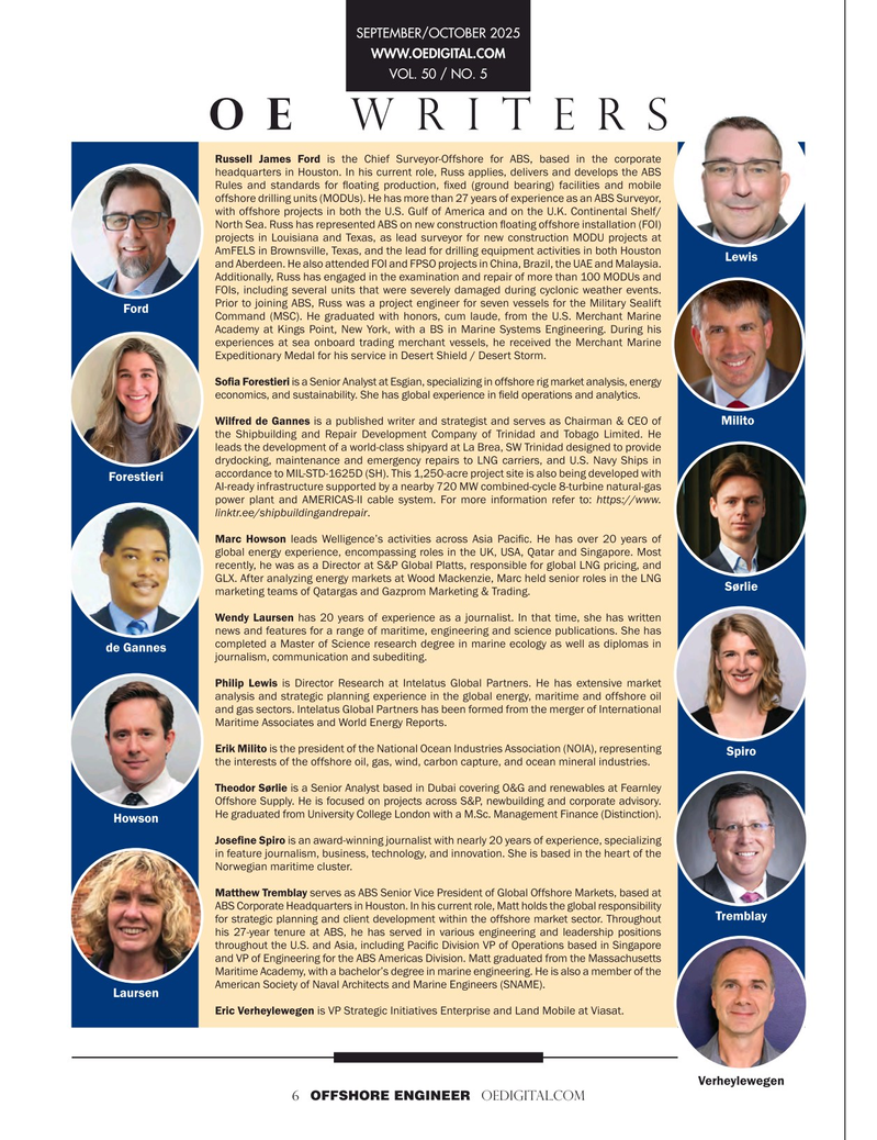 Offshore Engineer Magazine, page 6,  Sep 2025