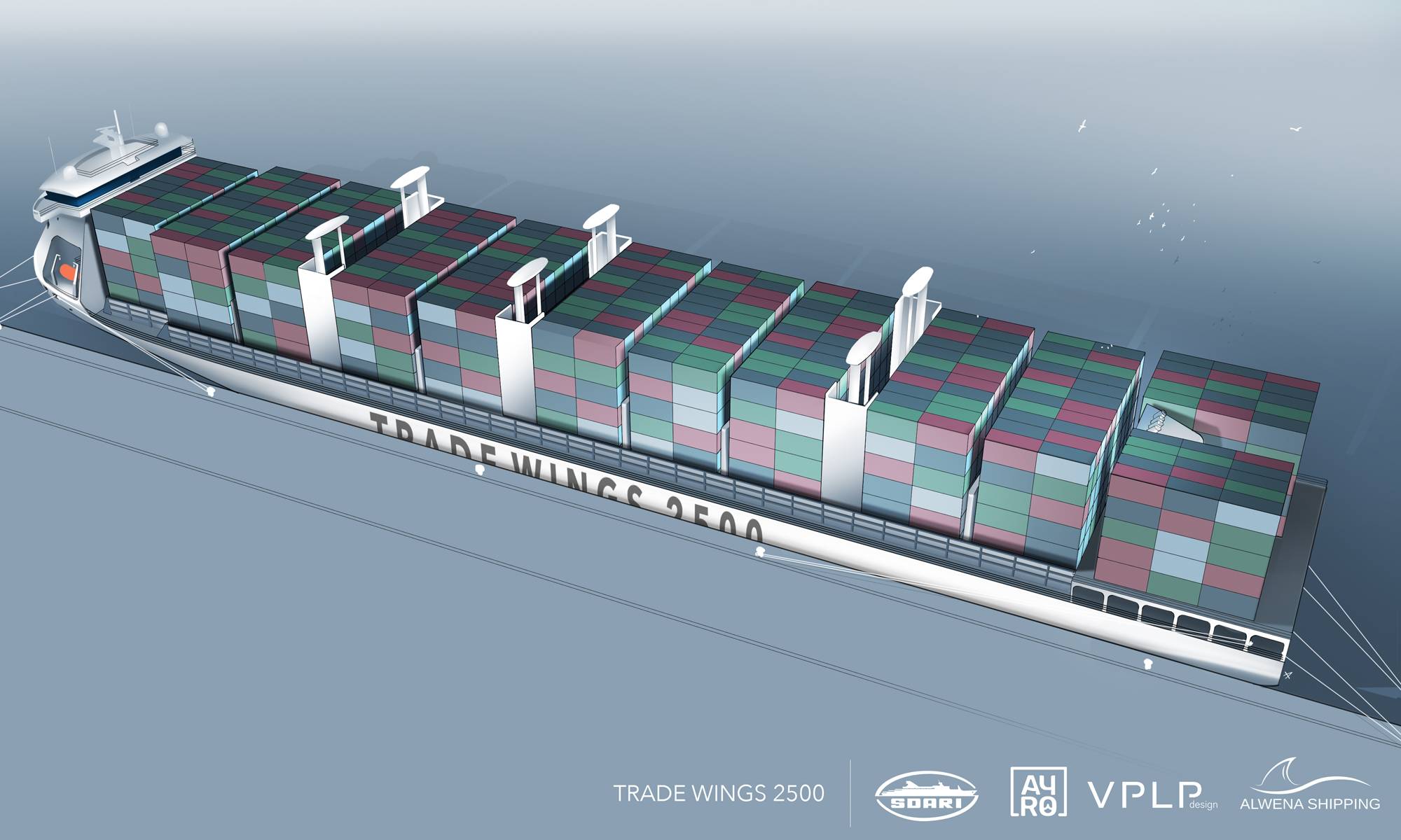 Påstået Levere Sult Wind Power: 'Trade Wings' Containership Design Gets BV