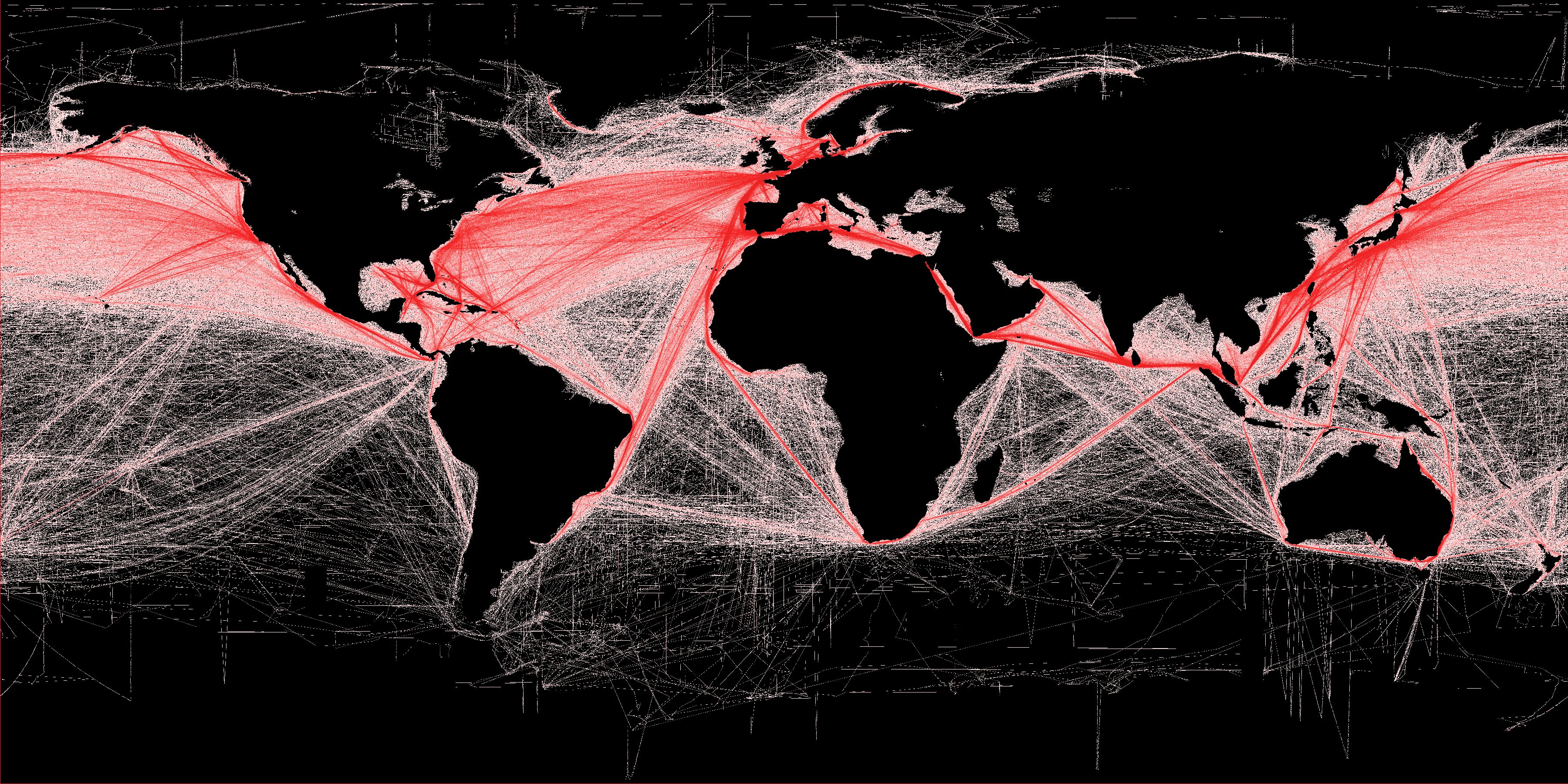Ocean Shipping Lanes Map