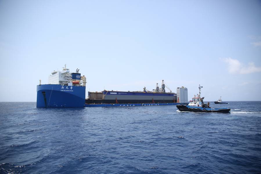 Плавучие доки прибывают в DSCu (Фото: Damen Shipyards)