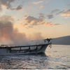 The fire-stricken Conception shortly before it sank off Santa Cruz Island in September 2019. All 33 passengers and one of six crewmembers died of smoke inhalation after they were trapped in the berthing area while a fire raged on the deck above. (Photo: Ventura County Fire Department)