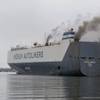 A fire broke out on board the 600-foot vehicle carrier Hoegh Xiamen, at Blount Island in Jacksonville, Fla. (U.S. Coast Guard photo by Jessica Maldonado Gonzalez)
