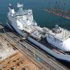 A liquefied hydrogen storage tank was installed on board the world's first liquefied hydrogen carrier Suiso Frontier at Harima Works in March 2020. (Photo: Kawasaki Heavy Industries)