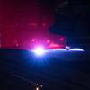 A plasma-burning machine cuts the first steel plate that will be used to build the ballistic missile submarine Columbia (SSBN 826). Photo by Matt Hildreth/HII