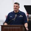 Adm. Karl Schultz delivers the annual SOTCG Address in San Pedro, CA (Image: CREDIT USCG)