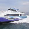 Built by All American Marine, the 83’ aluminum fast cat designed by Teknicraft Design is hydrofoil-assisted and cruises at 27 knots.