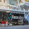 ECOsubsea's containerized control station alongside a cruis eship during hull cleaning (Credi: ECOsubsea)