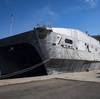 Spearhead-class expeditionary fast transport ship USNS Carson City (T-EPF 7) pier side in Constanta, Romania, in August 2018. (U.S. Navy photo by Kyle Steckler)