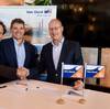 From left to right: Jacques Stoof (Mammoet), Trevor Bourne (Verton) and Paul Verheul (Van Oord). Photo: Van Oord